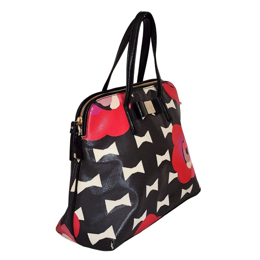 KATE SPADE Bloom‎ Drive Margot Satchel Black Pink Floral Bow Print - Picture 4 of 9